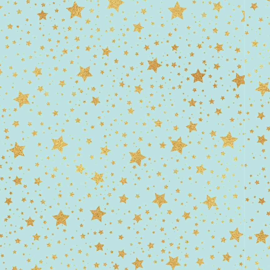 Mint & Gold Stars Pattern Acrylic Sheets - CMB Pattern Acrylic